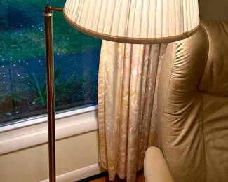 Brass swing arm floor lamp