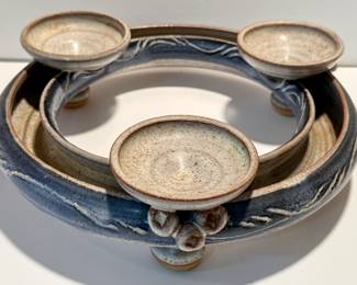 Pottery candle holder