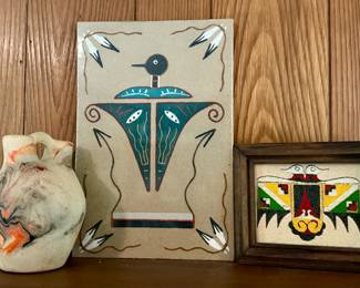 Native American pottery and sand art