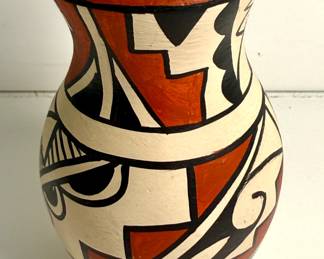Navajo signed clay vase