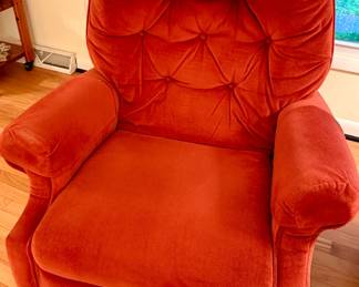 LaZBoy red velvet recliner