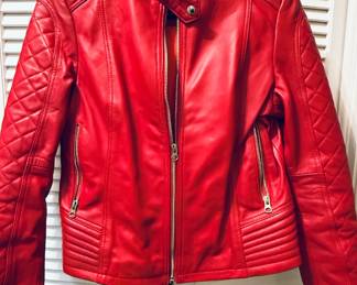 Real Leather red motorcycle jacket