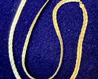 Italian 14K gold braided chain