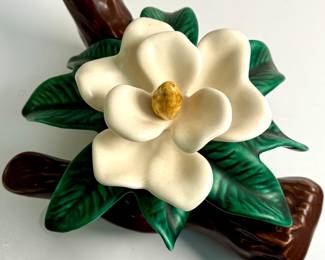 Vintage California pottery magnolia branch