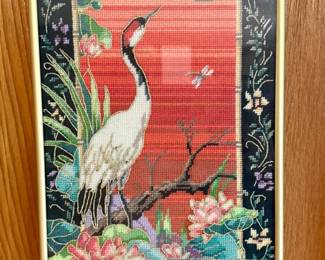 Framed needlecraft art