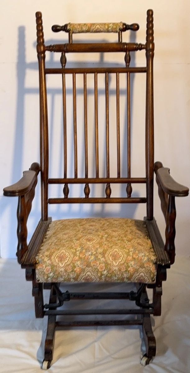 001 Antique Victorian Gliding Rocking Chair