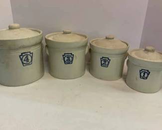 Pfaltzgraff Yorktowne Stoneware Crock Canister Set