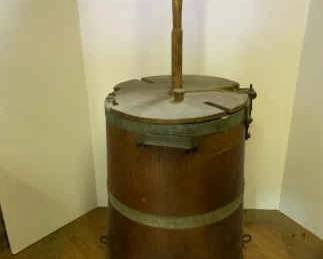 008 Antique Wooden Barrel Butter Churn