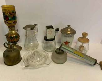 Glass Collection Including An Antique Barbershop Sterilizer Glass