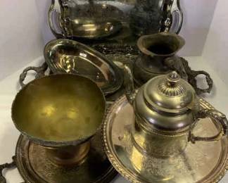 Silverplate, Copper, Metal Serving Pieces