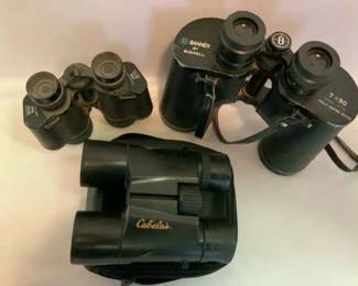 Three Binoculars Including Banner By Bushnell