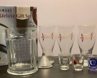 New Corkscrew Deluxe Gift Set, Sam Adams Beer Mugs, Shot Glasses Pitcher