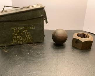 Civil War Cannon Ball, Ammo Box, Lg Hex Nut