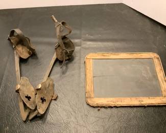 Ice Skates Chalk Black Board