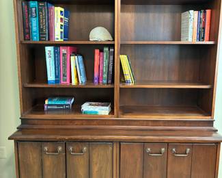 Wood Bookcase 4 @ shelf/2 cabinets- (top removable)