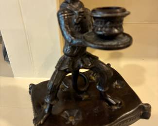 Bronze monkey candleholder