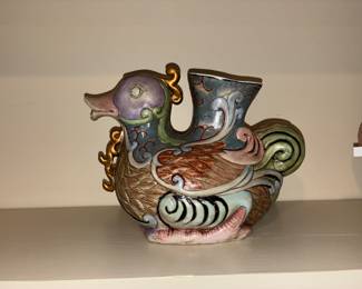 Porcelain Chinese Duck Vase