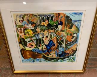 Serigraph by Israel Paldi "Jaffa Port