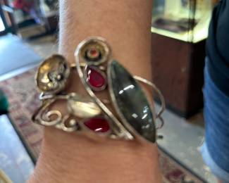 unusual labradorite, sterling cuff