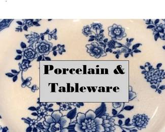 Porcelain and Tableware- very nice selection