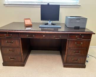 Kimball desk with glass top- 7 drawers