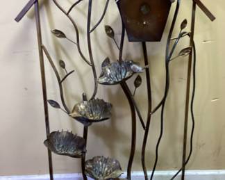 MELROSE INTL. METAL BIRD HOUSE OUTDOOR FOUNTAIN