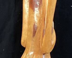 1974 HAND CARVED 50’’ MERMAID SCULPTURE SIGNED HENRY FERNADER, NASSUA, BAHAMAS