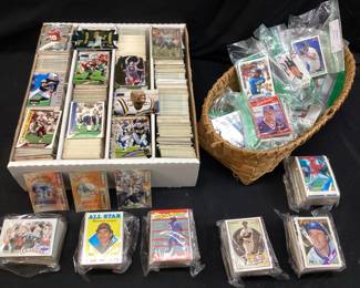 ASSORTED 1990s-2000s NFL, BASEBALL & BASKETBALL CARDS DERICK THOMAS, JOHN RANDLE, GARY CLARK, STEVE MCMICHAELS, HERMAN MOORE, J.J. REDDICK, GLEN ROBINSON, KEN GRIFFEY JR. 200+ CARDS TOTAL