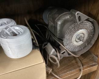 ASSORTED FIGURINES, JACKS, GRINDER, CHILDRENS CHAIR, VTG. VINYL ALBUMS