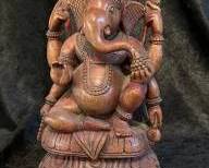 Hand Carved Mahogany Statue Ganesha