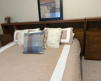 Dixie Campaign Headboard and SIde Tables King