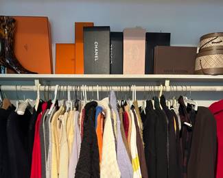 We have so many woens clothes Racks and closets.