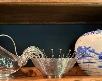 Michael Aram Twisted Metal Sculpture Bowl & a beautiful Arte Italica Pewter piture
