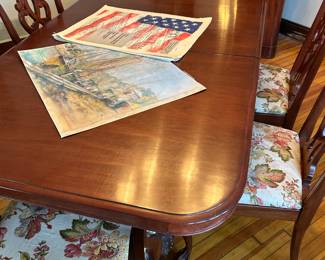 Dining Table and 6 chairs with three leaves