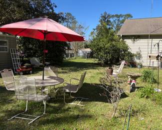 Vintage white metal outdoor set