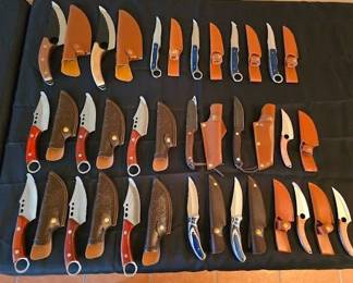 Large knife collection, most with sheaths