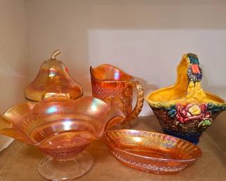 Marigold carnival glass