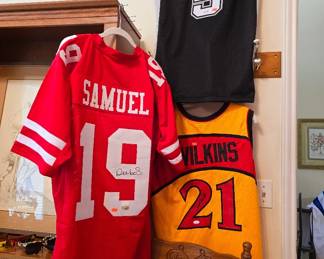 Robert Horry, Deebo Samuel and Dominique Wilkins signed jerseys with authentication