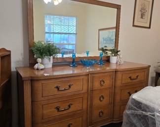 Mid century modern dresser and mirror