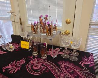 Waterford, Gregory Duncan Purple Thistle drink set, Lladro