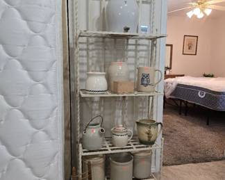 Collection of antique crocks, jugs and pottery