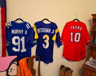Signed Jerseys with authentication, Odell Beckham Jr, Michael Young (Texas Rangers) and Byron Murphy