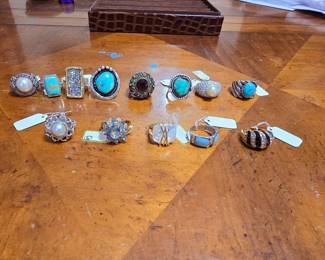 Sterling Silver and Costume Jewelry, Sterling Rings