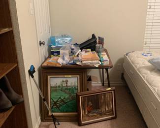 Paintings, king size nice mattresses and cover $225 