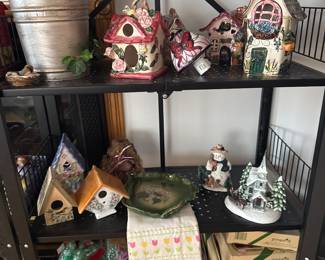 Birdhouses ceramic and wood