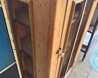 close up of the pine cabinet