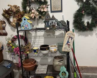 pots for plants and wreath