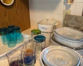 corning ware and glassware