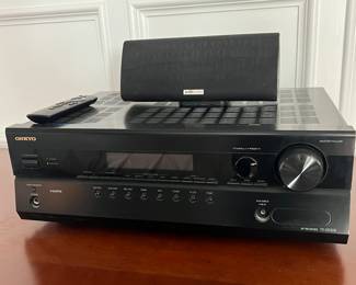 Onkyo AV receiver and Polk audio center speaker