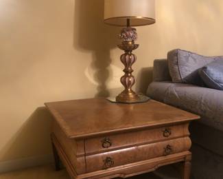 Set of two end tables. Also, set of two of the lamps